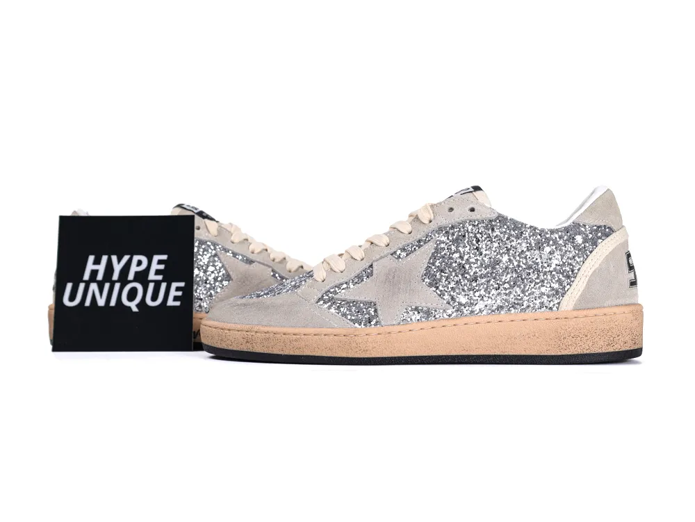Ball Star Sneakers  “Silver Glitter & Ice-Gray Suede”