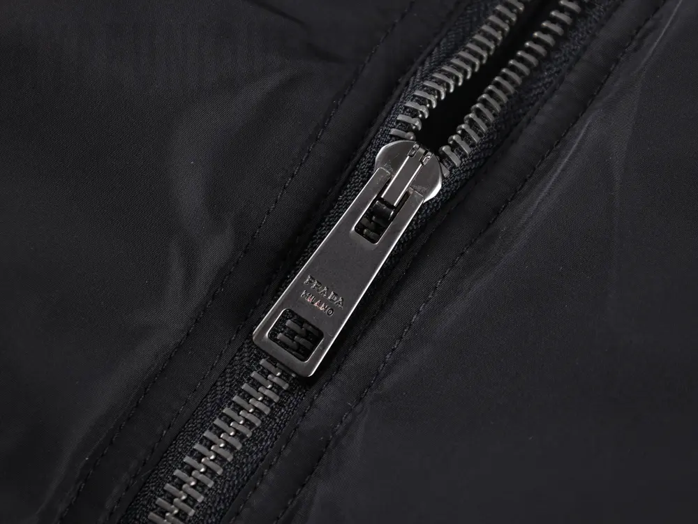 PRD Metal Triangle Logo Nylon Down Jacket Black Zipper