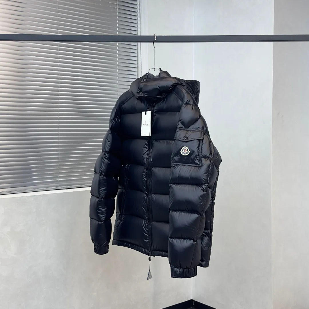 Side View Mcler Maya Glossy Hooded Down Jacket