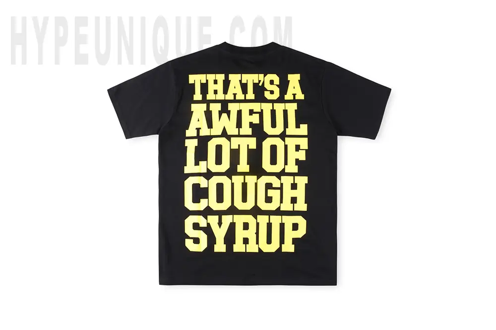 That's Awful Lot of Cough Syrup Bear Dropout T-shirt Black Back View