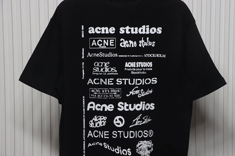 Acne Multi-Label Full-Print Logo T-Shirt