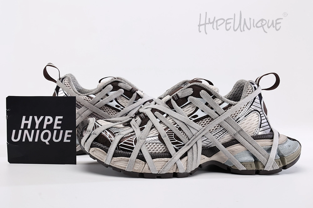 Chunky Mesh Sneakers Brown/Grey/Beige