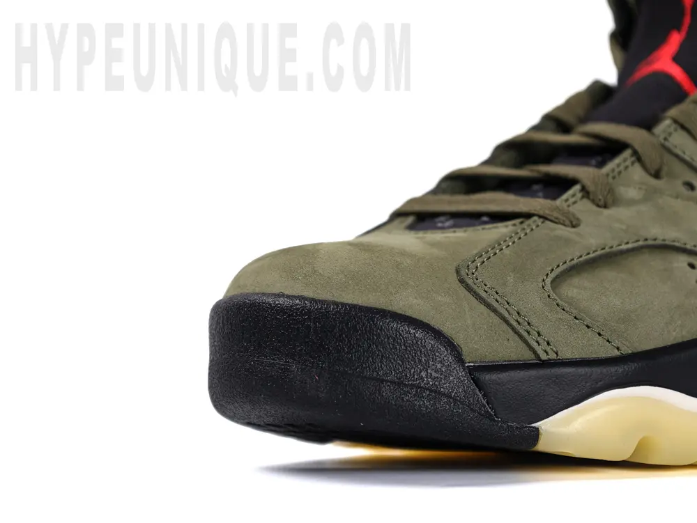 Travis Scott x Air Jordan 6 Retro 'Olive' Reps green toe box