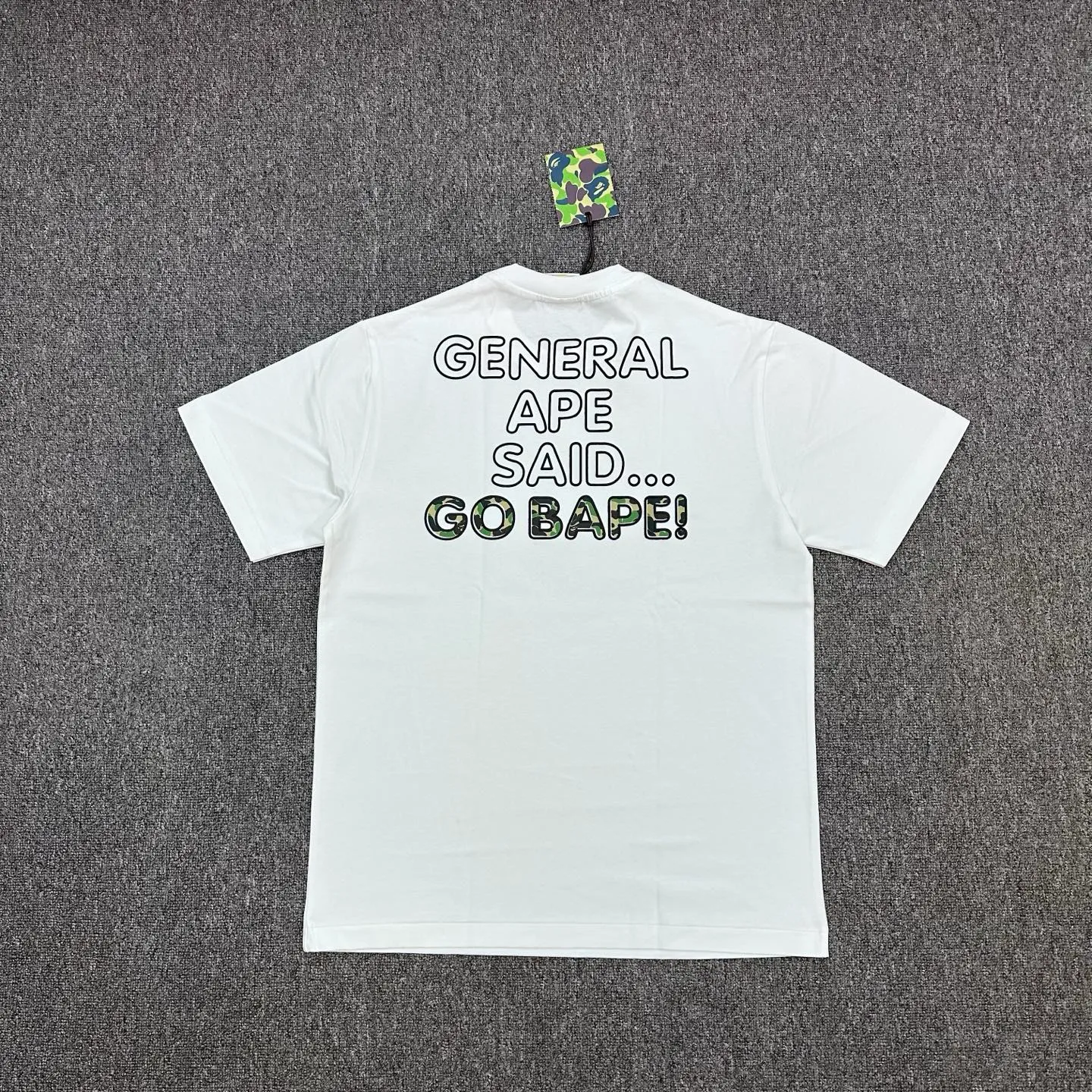 Back of BAPE SS26 Doll Logo Print T-Shirt Color White