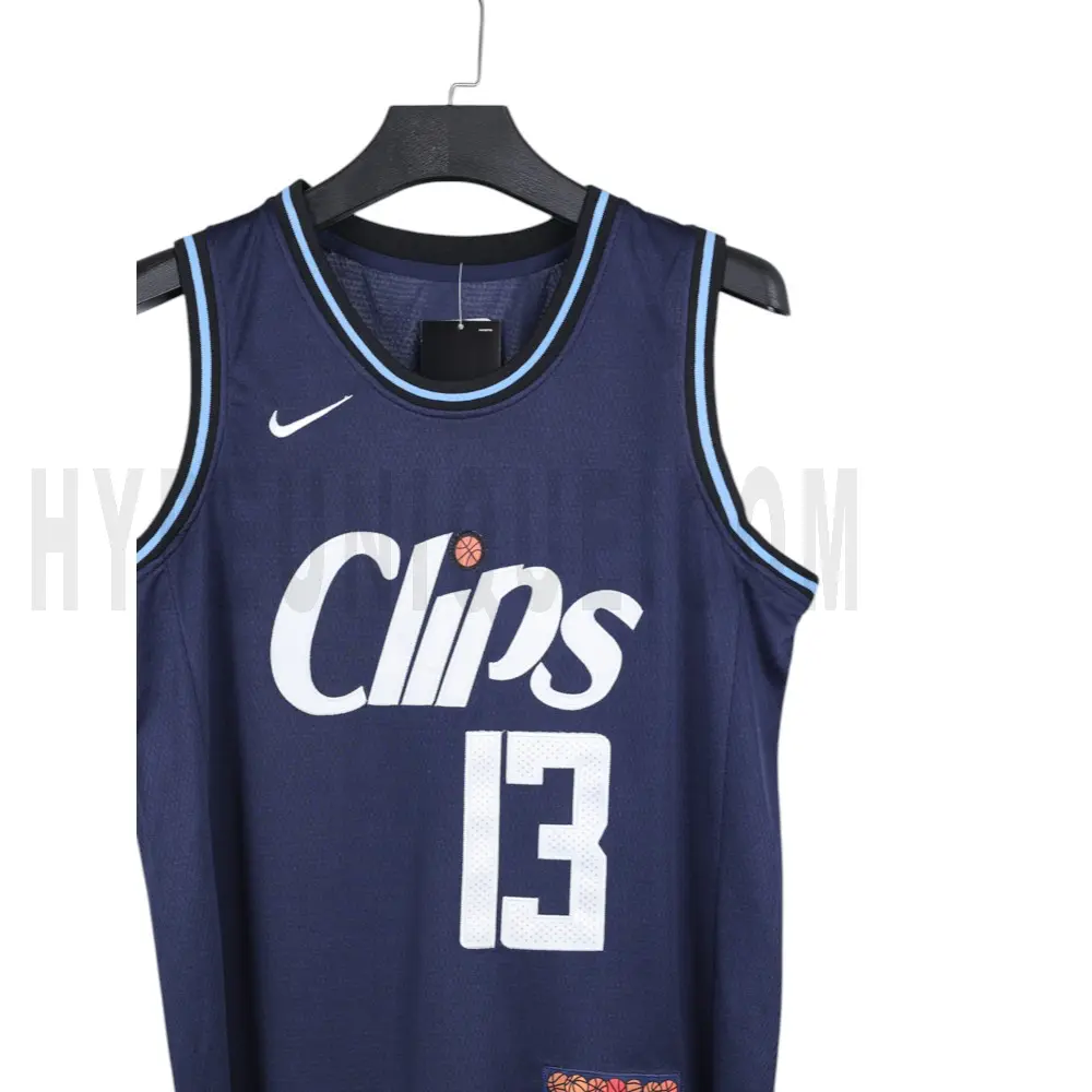 The front of the blue clothes