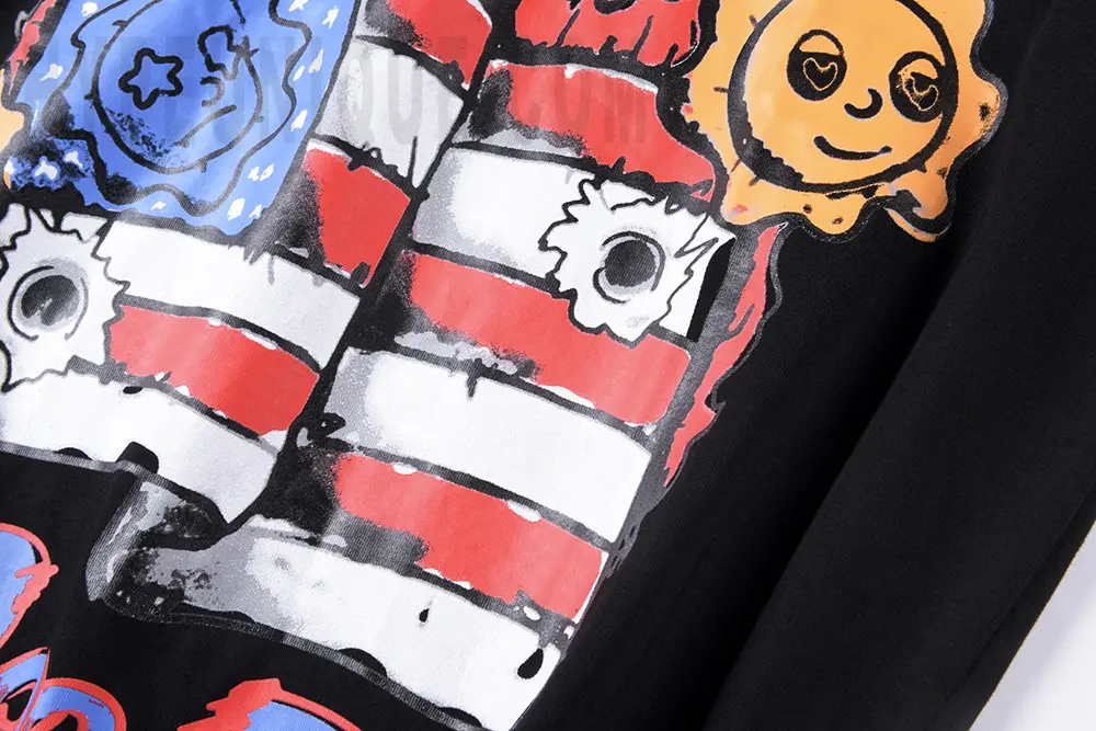 Glo or Die Veteran Tee blue front view. Blue material with American flag logo on the front.
