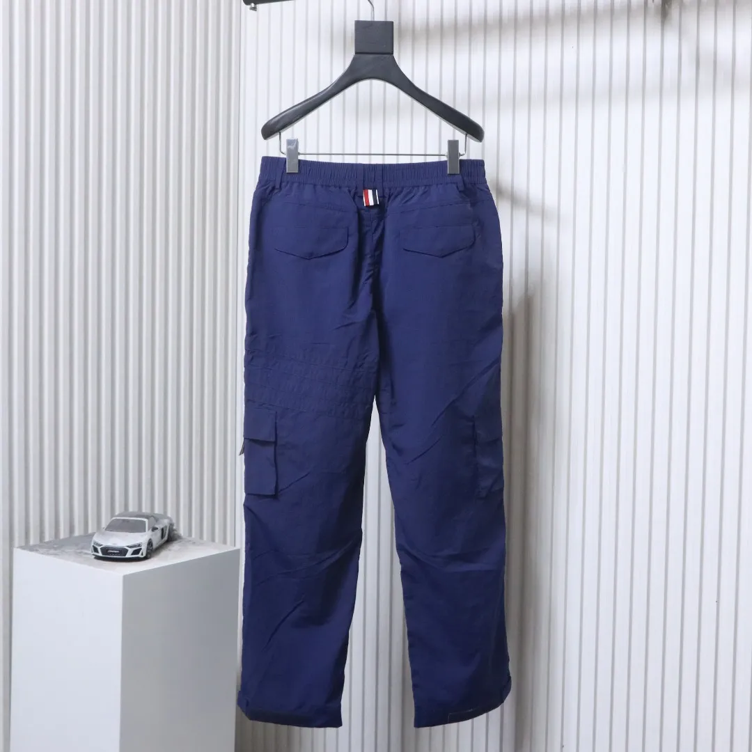 Back TB Four-Stripe Plaid Cargo Pants