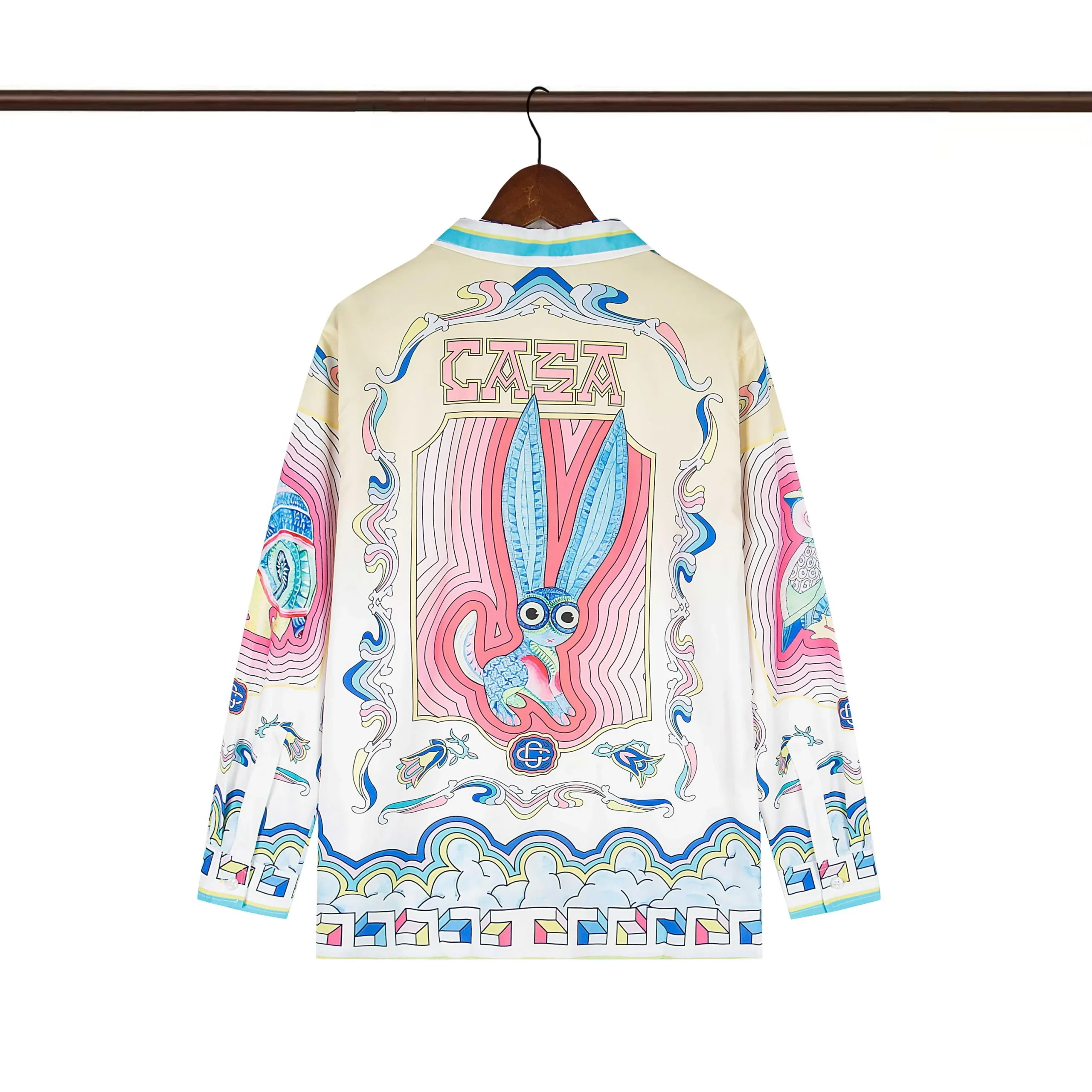 Back of Casablanca Psychedelic Abstract Silk Shirt