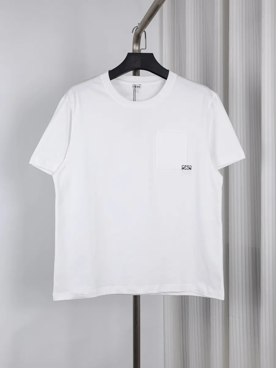 Pocket Anagram Colorblock Embroidered T-Shirt