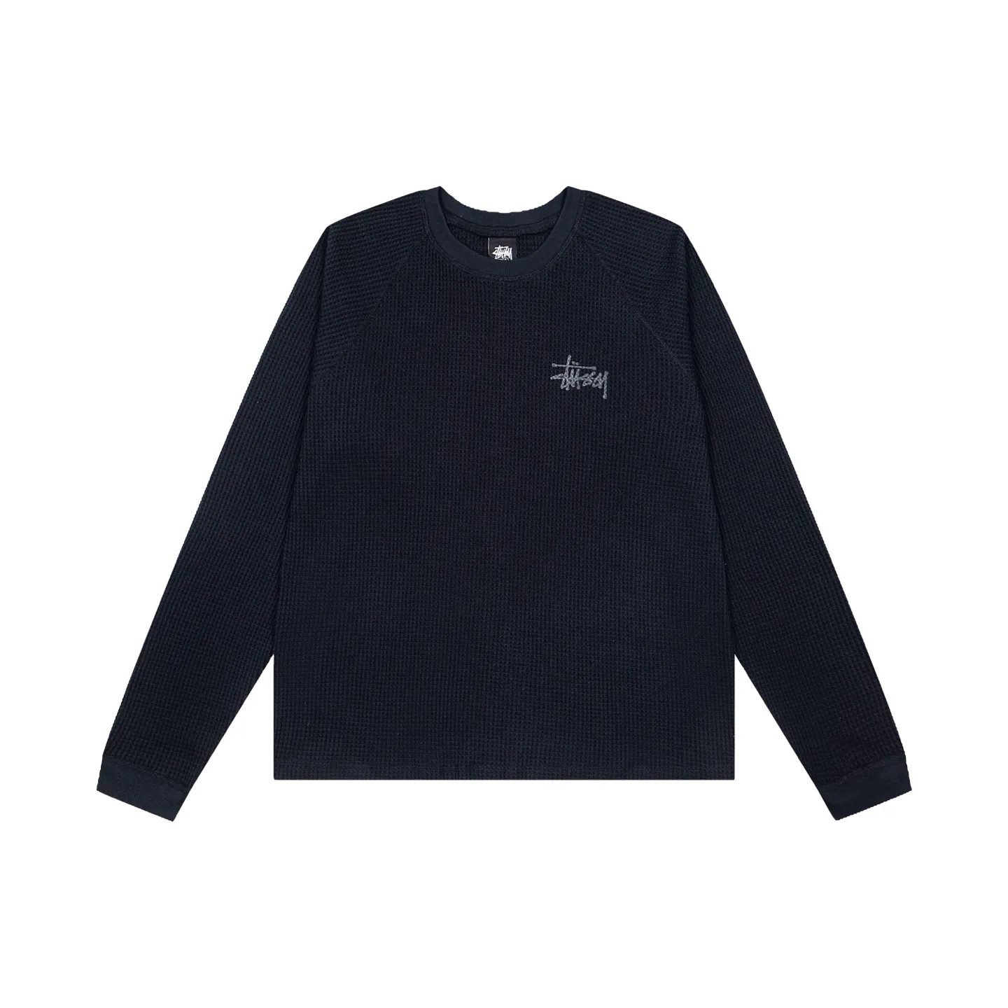 Stussy Fall Logo Waffle Knit Raglan Long-Sleeve Shirt