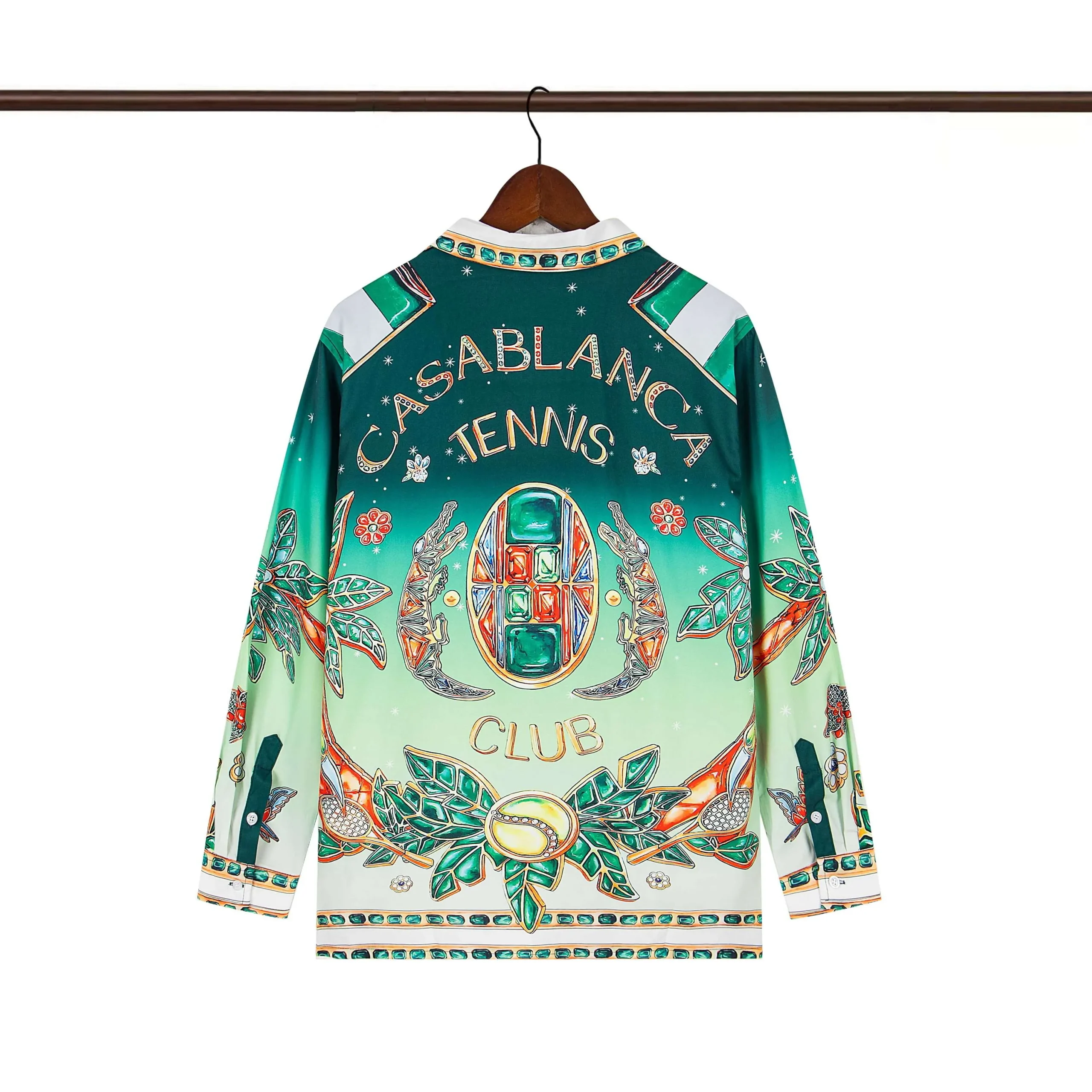 Back of C-Blanca Emerald Jewel Tennis Club Silk Shirt