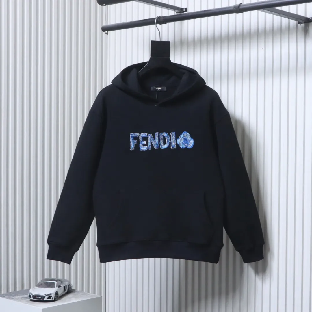 FF Embroidered Logo Cotton Hoodie