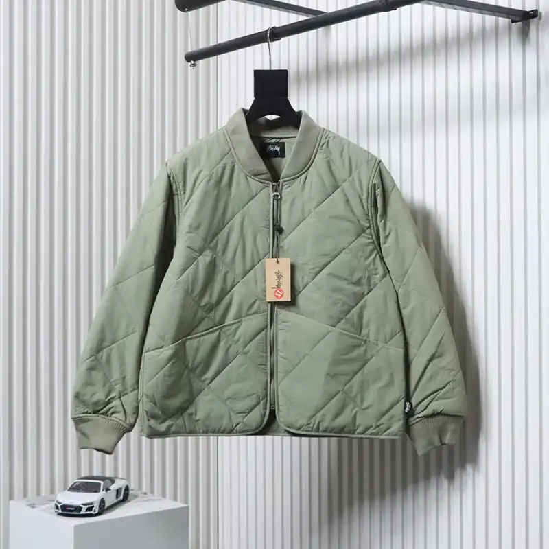 Stussy Black 8-Ball Zip-up Puffer Jacket
