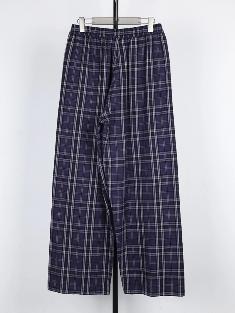 Plaid Counterpoint Embroidered Pants
