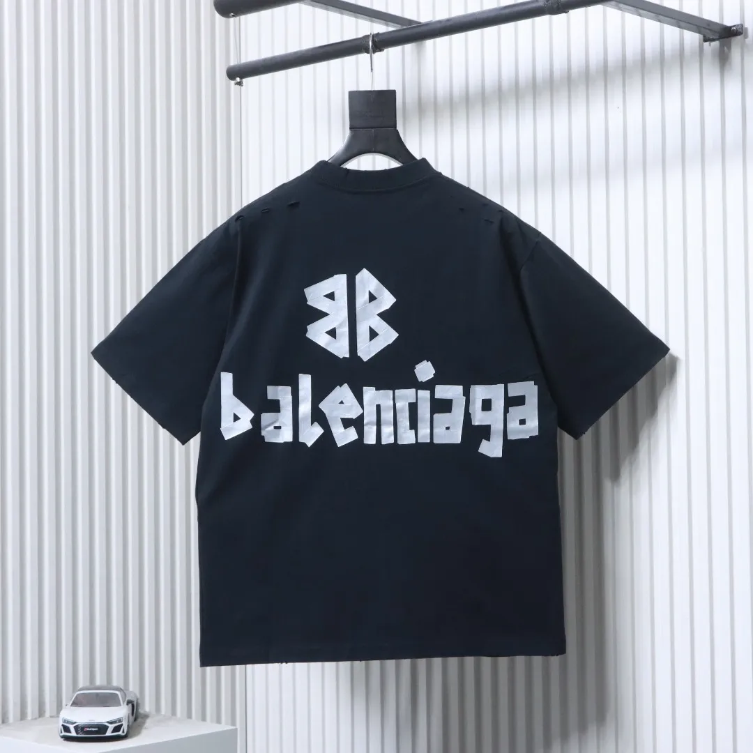 Back of BLCG Grey Masking Tape T-Shirt Color Black