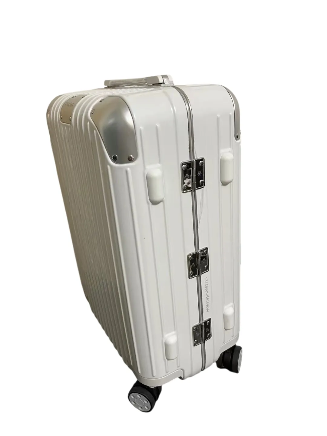 Hybrid travel suitcase side view