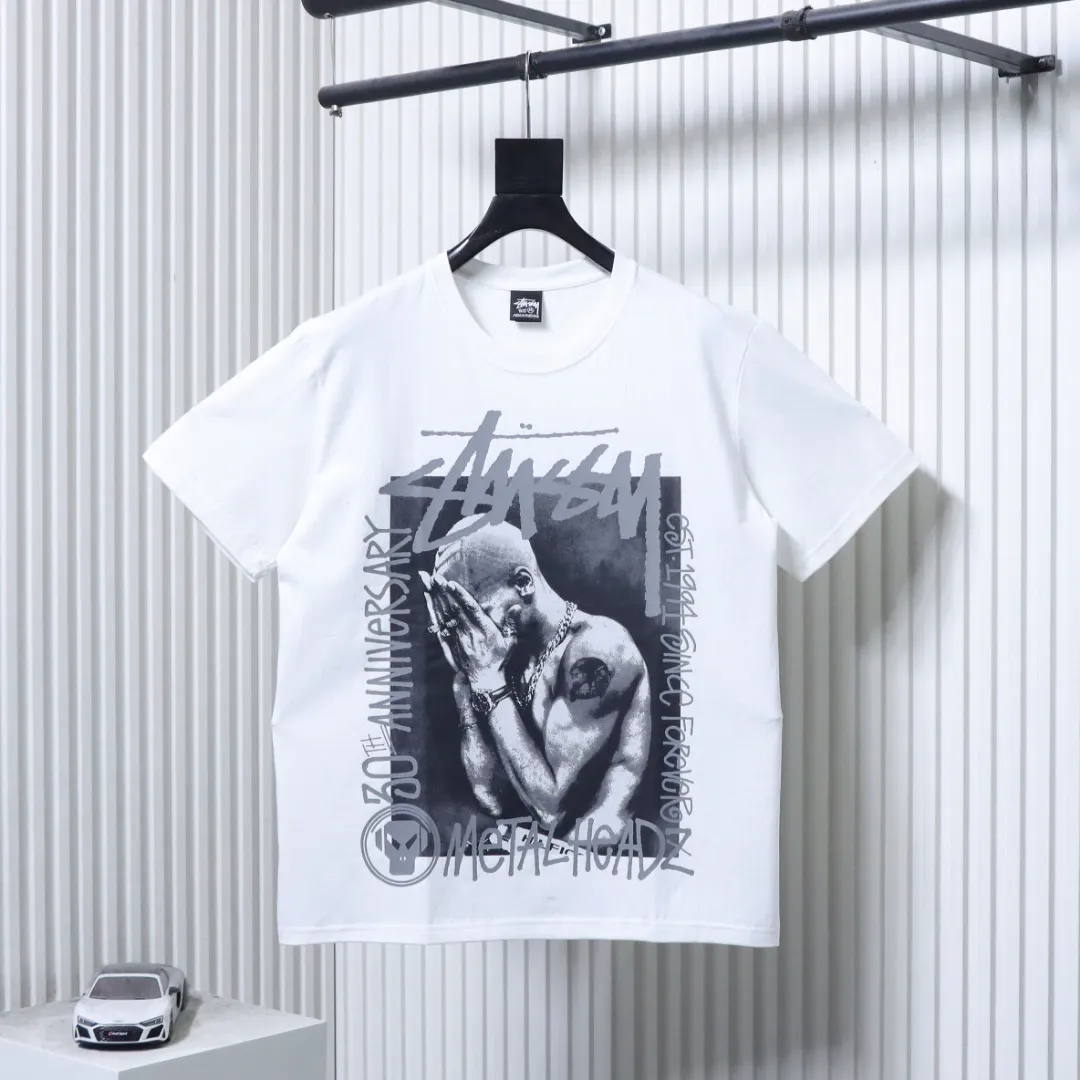 Stussy x Metalheadz Graphic Print Short Sleeve T-Shirt Color White