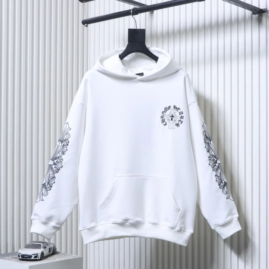 CH Pearl Cross Embroidered Oversized Hoodie