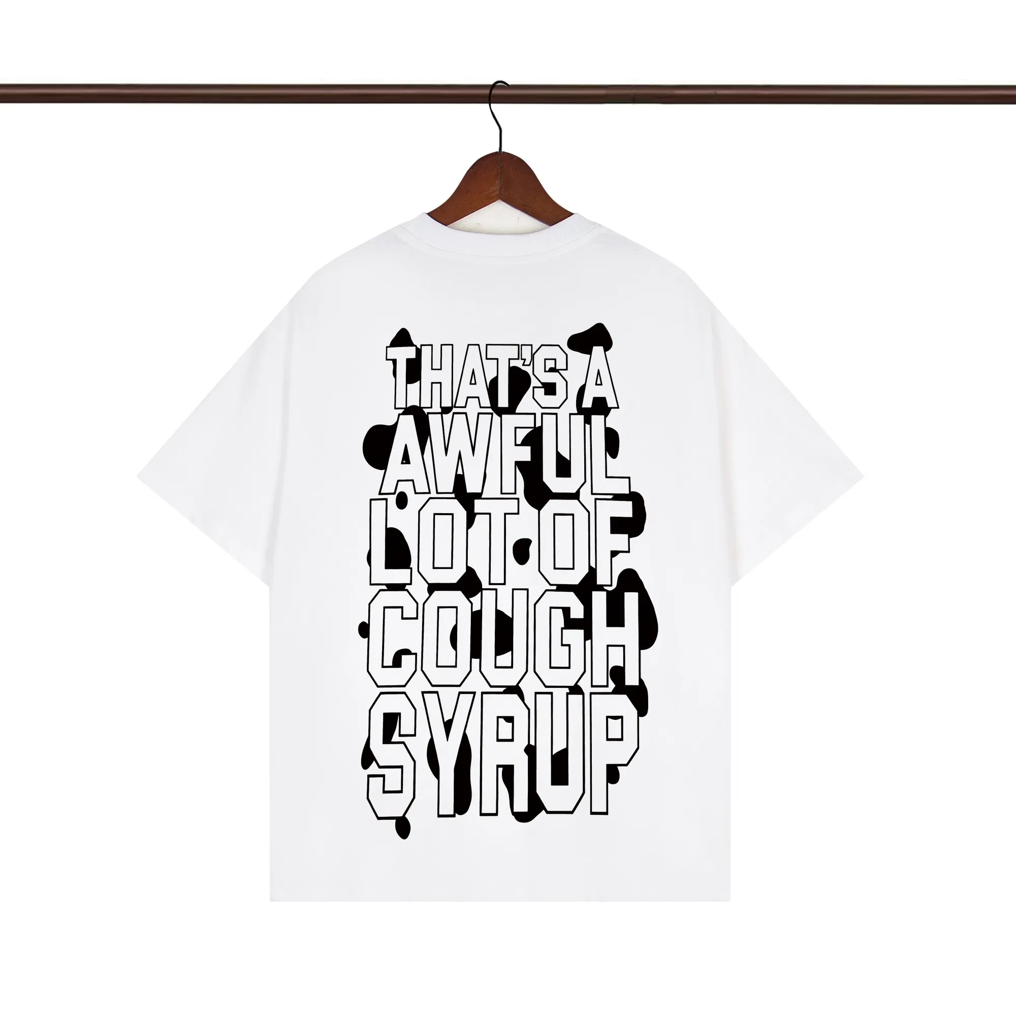Back of That’s A Awful Lot Of Cough Syrup Cow Print Holstein Graphic T-Shirt