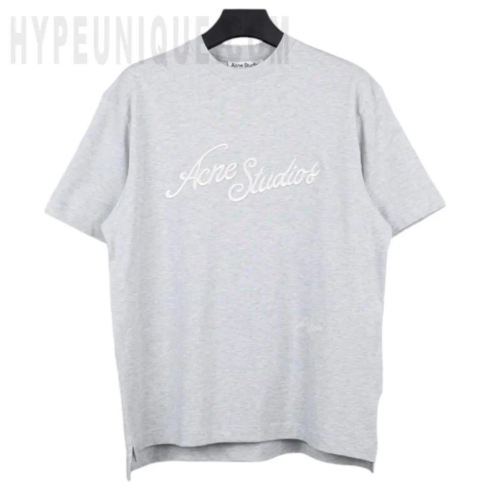 Acne Logo T-shirt-Relaxed Fit (Gray)