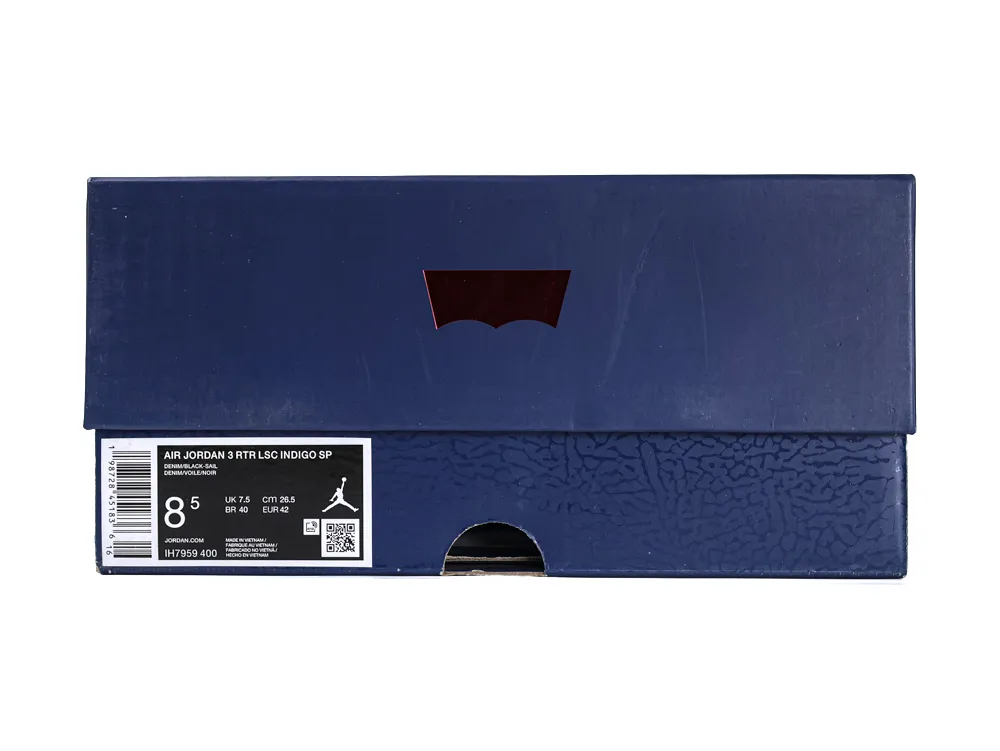 Levis x Jordan 3 Retro Indigo Special Box