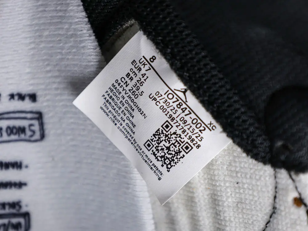 the size label