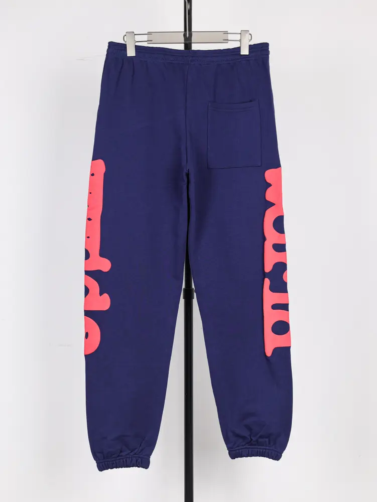 Sp5der Beluga Track Pants in Navy and Red.