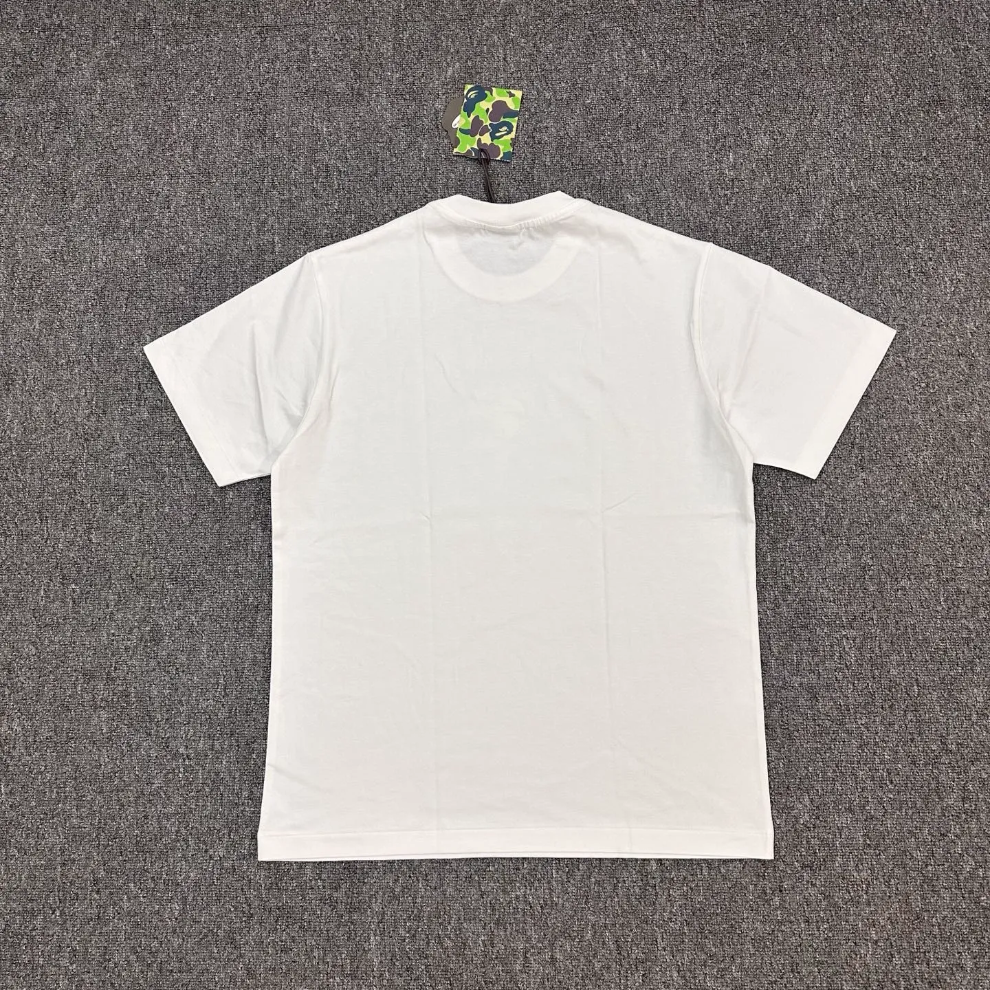 Back of BAPE SS26 Colorful Classic Camouflage Small Head Print T-Shirt Color White