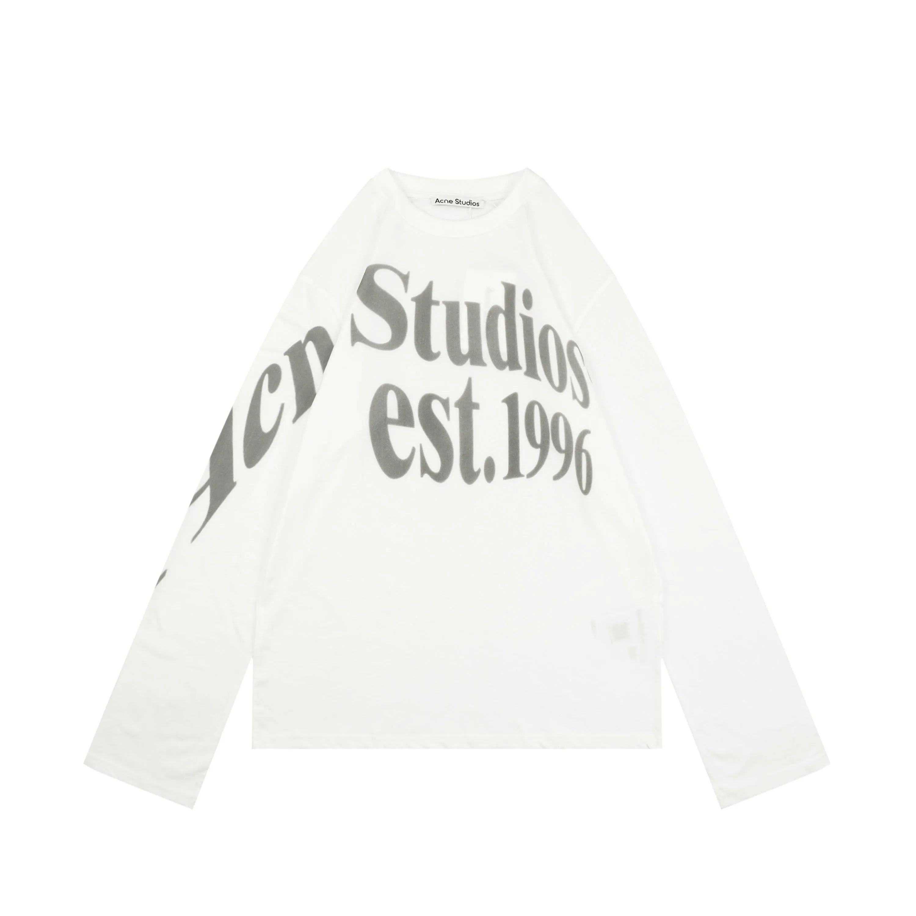 Acne Oversized Logo Print Long Sleeve Shirt