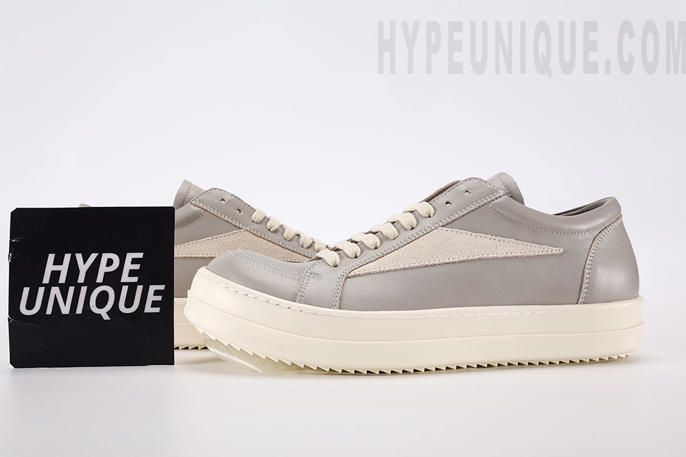 RK OWE  Lido Vintage leather sneakers “Gray/Milk”