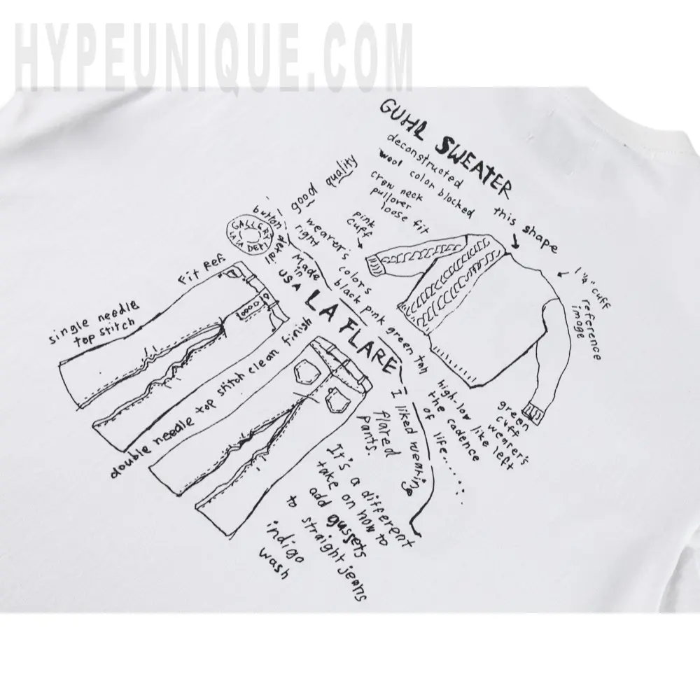 Printed graphic on the back of the garment