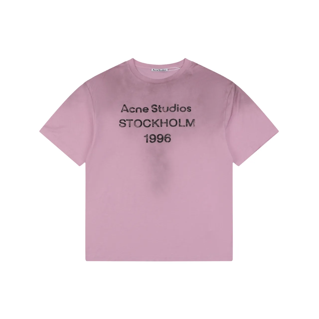 Acne 1996 Mottled Letter Pink T-Shirt