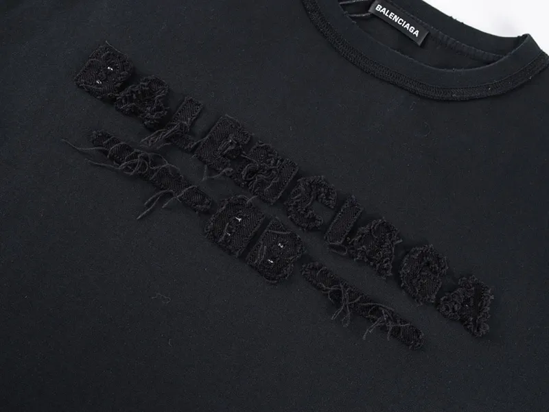 Destroyed Patch Embroidered Logo T-Shirt