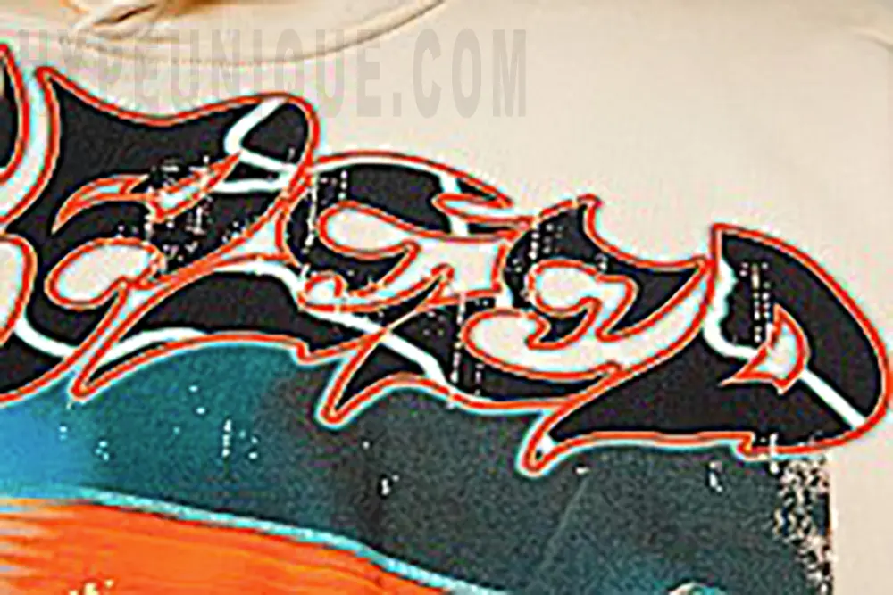 Printed graphic on the front of the clothes