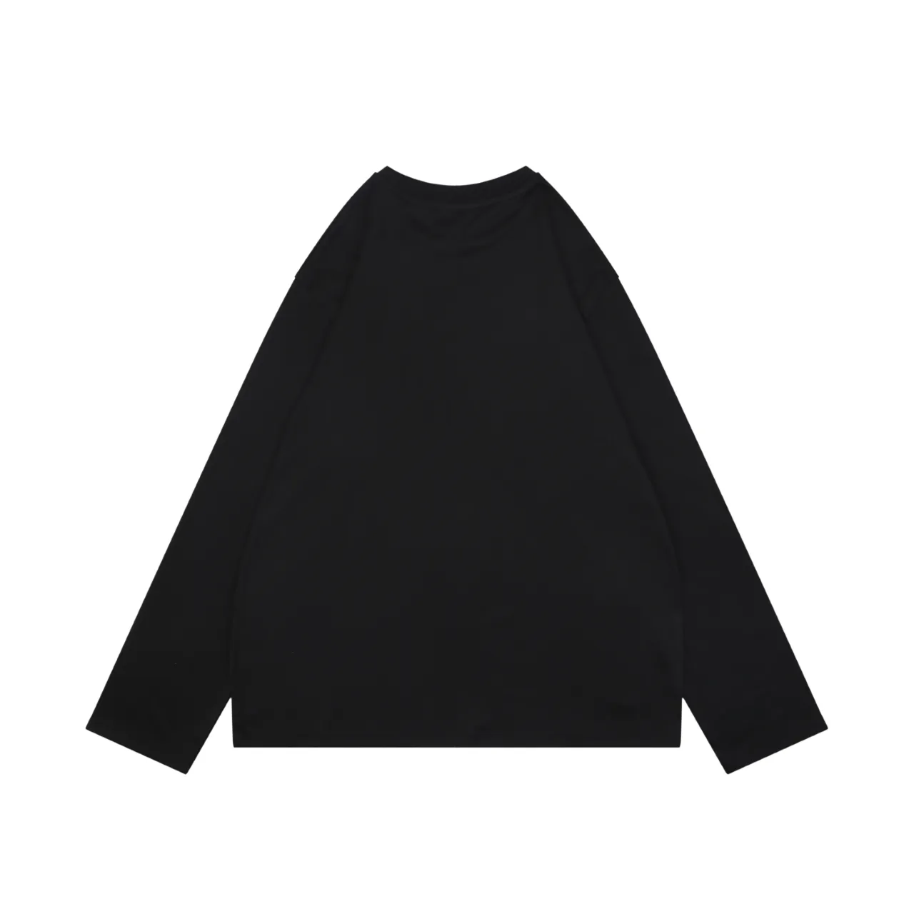 Back of Acne Mottled Circular Logo Long-Sleeved Shirt Color Black
