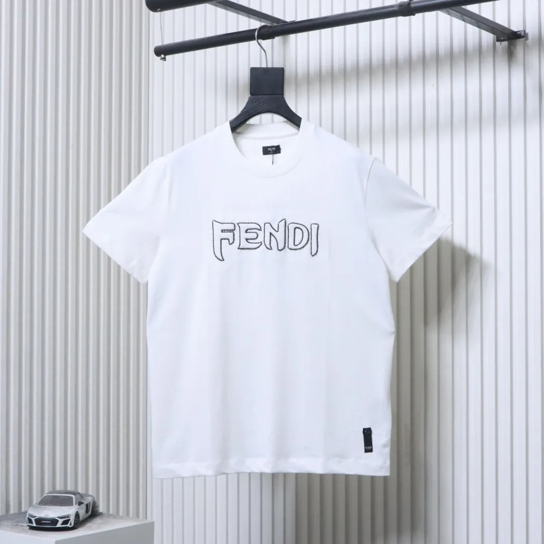 Tonal Beaded Embroidered Logo T-Shirt