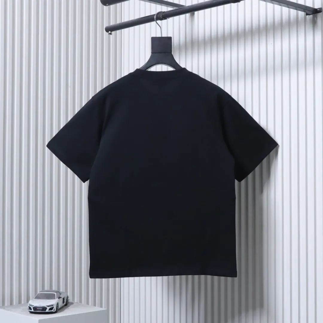 Back of Embossed Anagram Logo Cotton T-Shirt Color Black