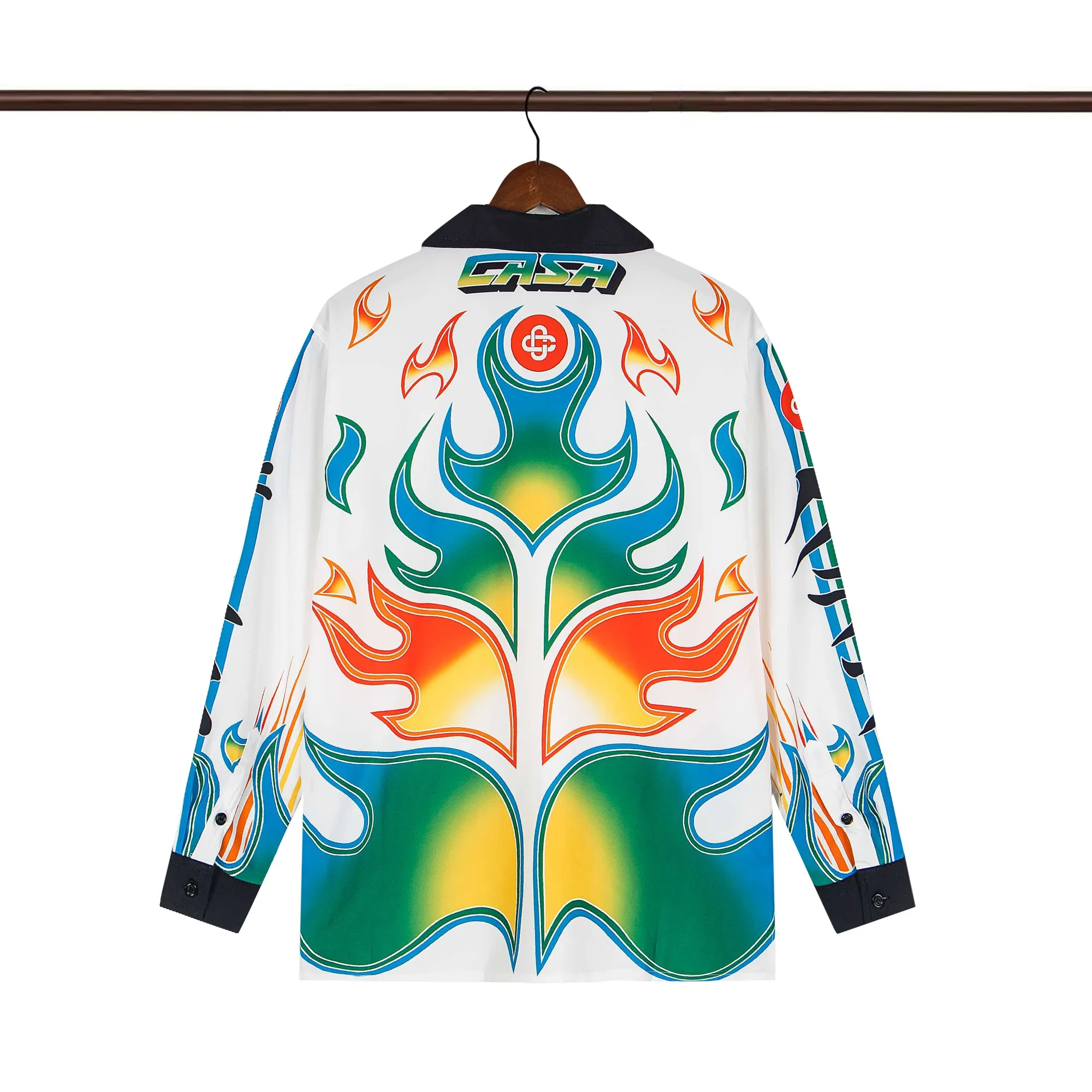Back of C-Blanca 'Psychedelic Rock' Long-Sleeve Silk Shirt