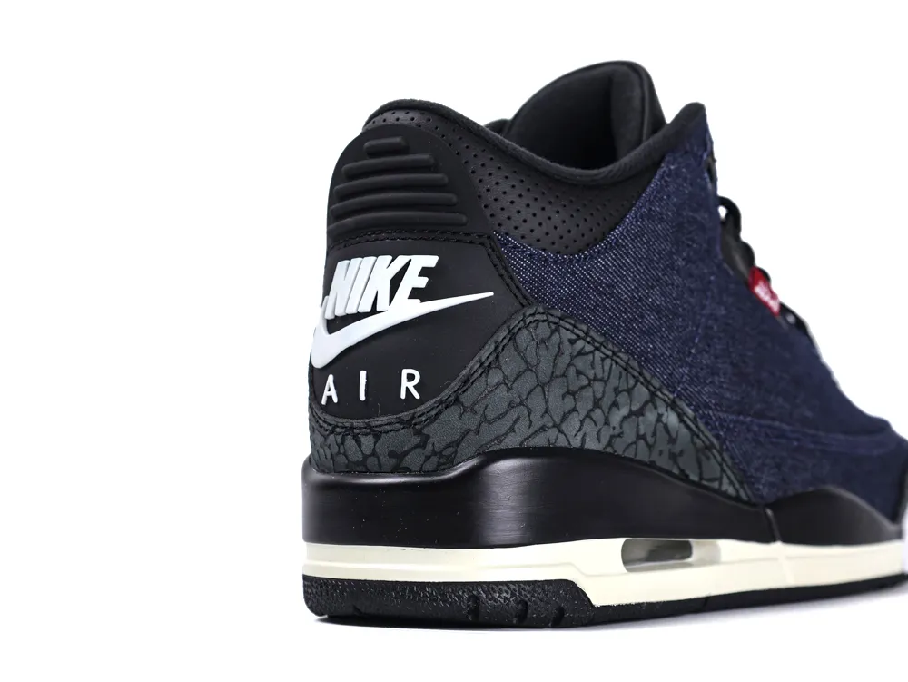 Levis x Jordan 3 Retro Indigo Back Heel Detail