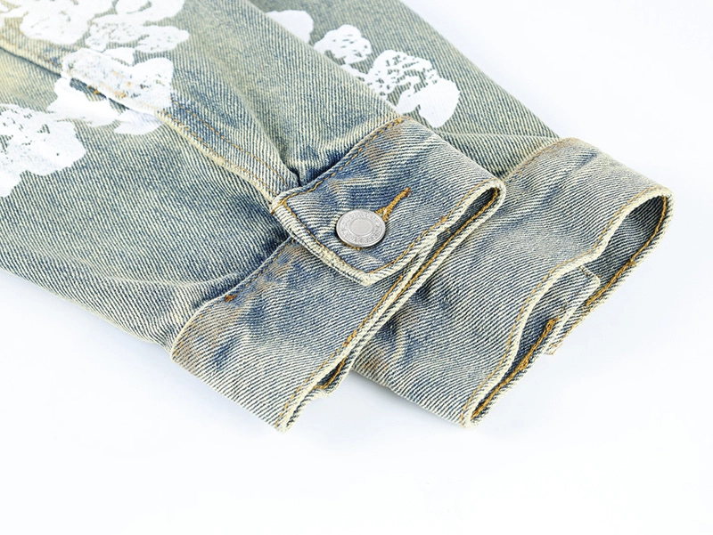 Denim Tears Distressed Graffiti Print Denim Jacket