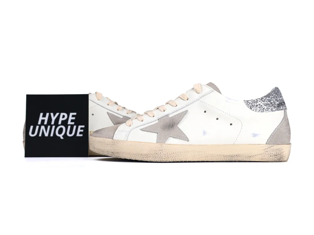 Super Star Sneakers “White Dark Grey Glitter”