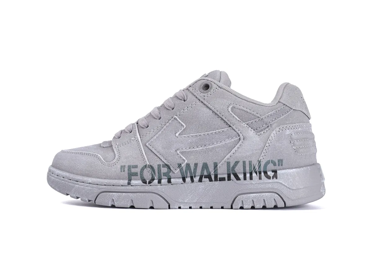 Off-White Out of Office For Walking Sneakers Grey Left Side View