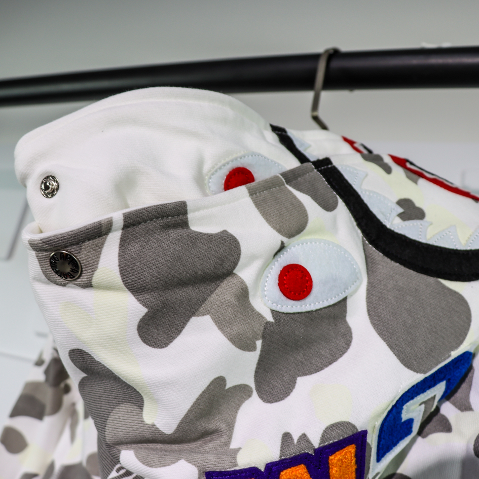 A BATHING APE BAPE SHARK 1ST CAMO DOUBLE HOODIE