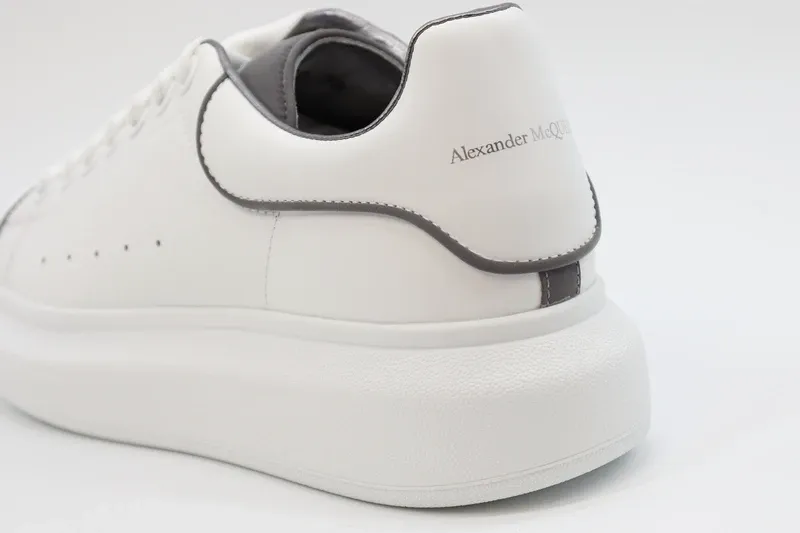 ALEXANDER MCQUEEN LEATHER PLATFORM TRAINERS SNEAKERS GRAY-WHITE REPLICA
