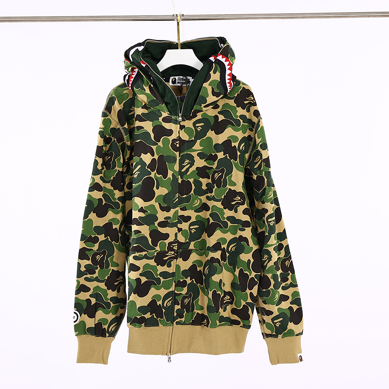 BAPE Abc Camo Shark Full Zip Hoodie – Green/Pink/Blue