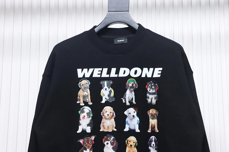 WE11 DONE Square Puppy Print Sweatshirt