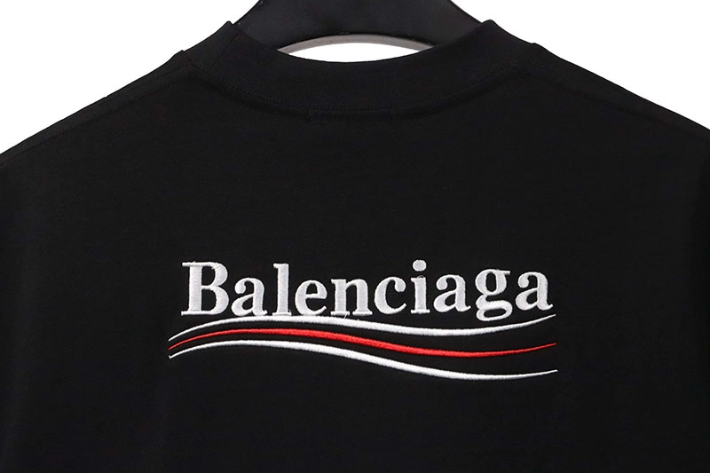 Balenciaga Classic Black White Letter Logo Print T-shirt