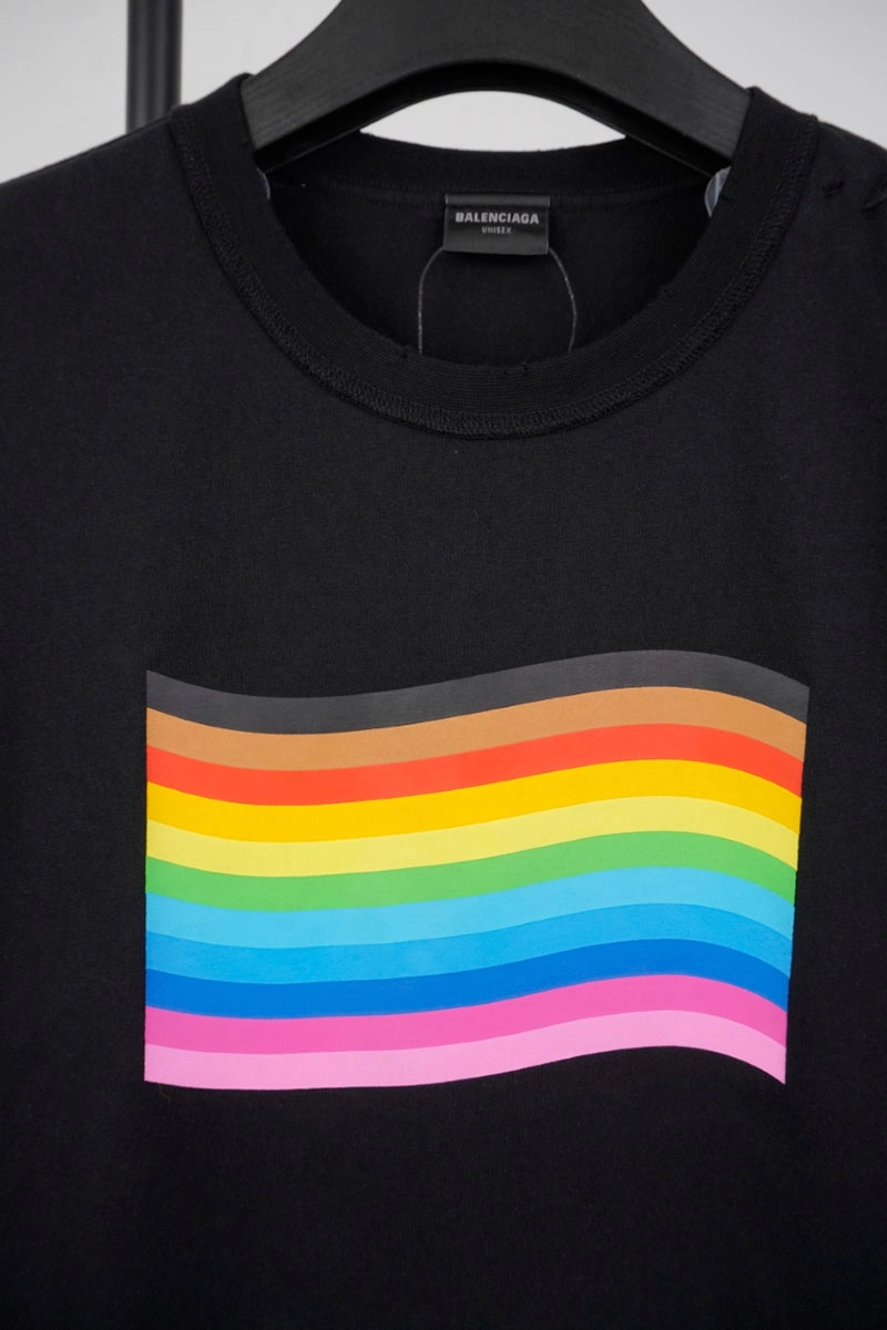 Balenciaga Rainbow Graphic Print T-shirt