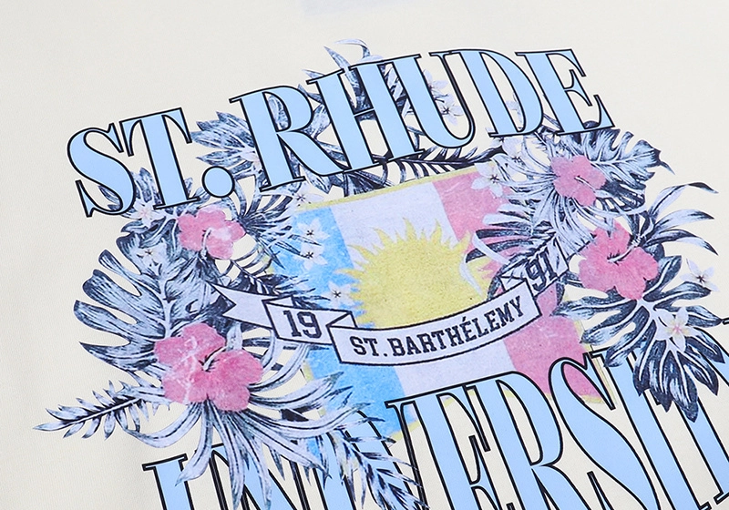 Rhude University Print T-Shirt Reps