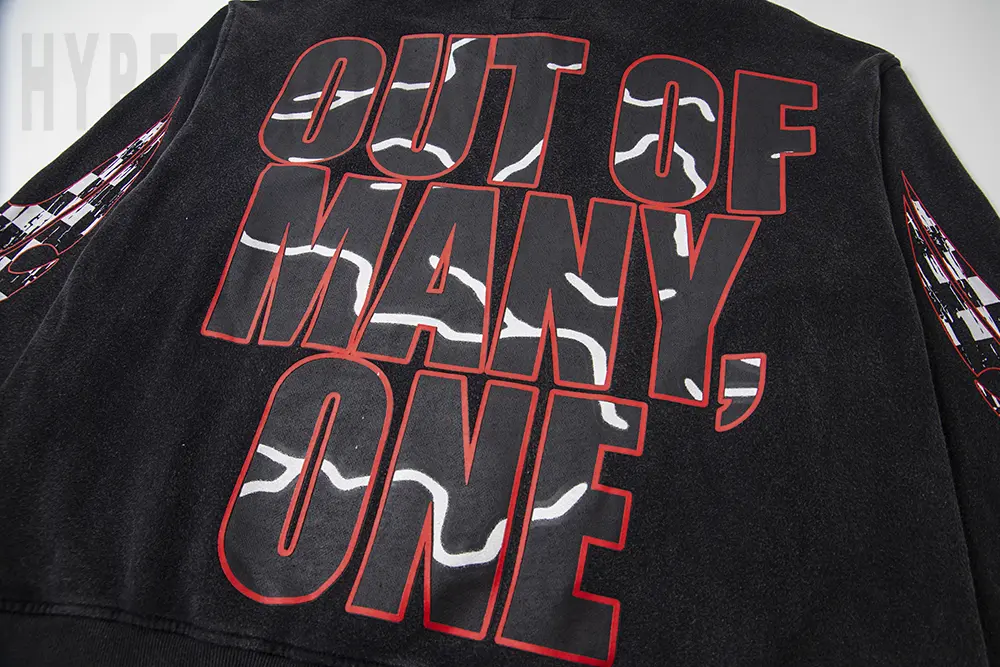 Printed graphic on the front of the clothes